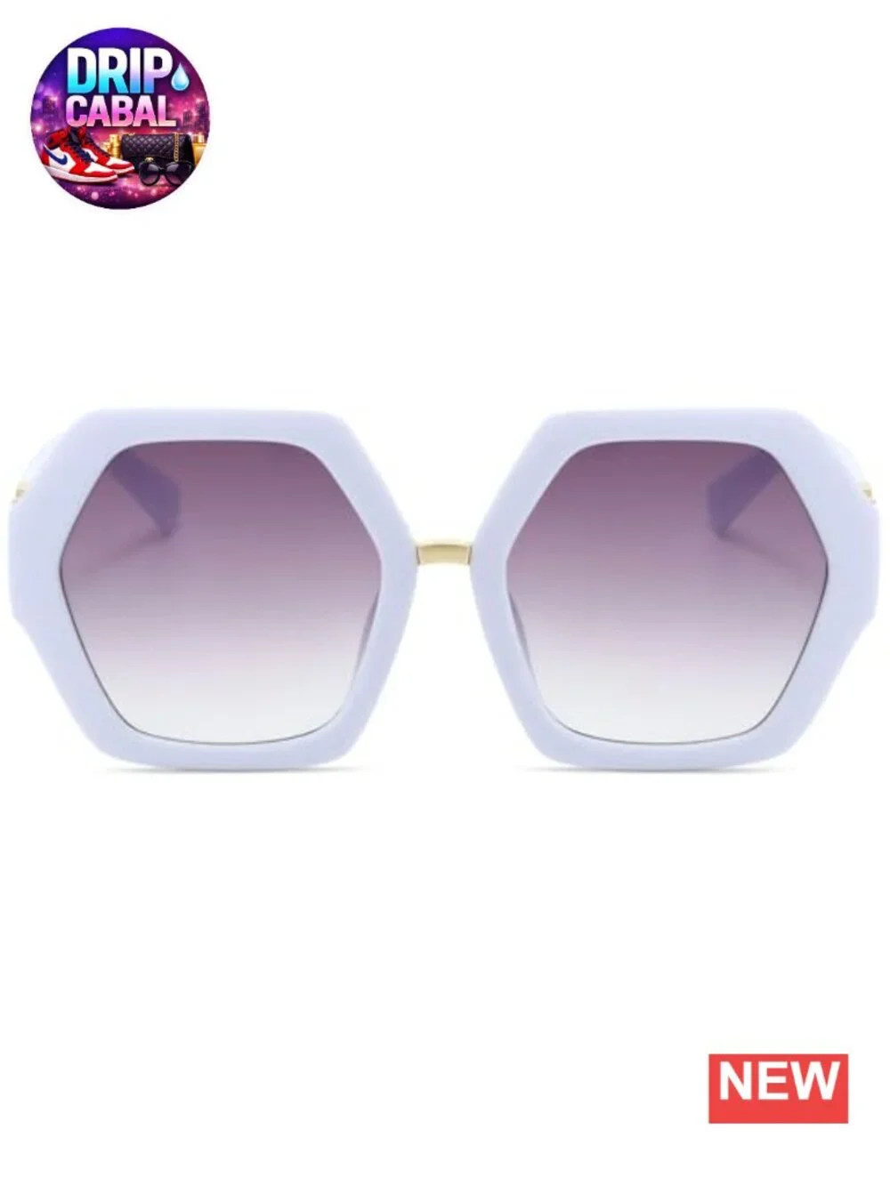 Oversized Vintage Hexagonal Sunglasses Women UV400 Polycarbonate Retro Shades